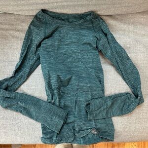 Lululemon Teal Long Sleeve Workout Top